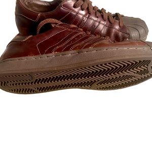 Super rare Italian leather brown Adidas Super Stars